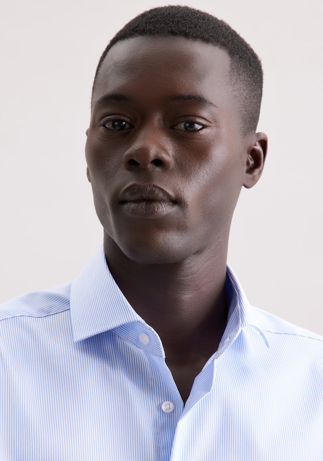 Regular Business shirt Stripes in Mittelblau |  Seidensticker Onlineshop