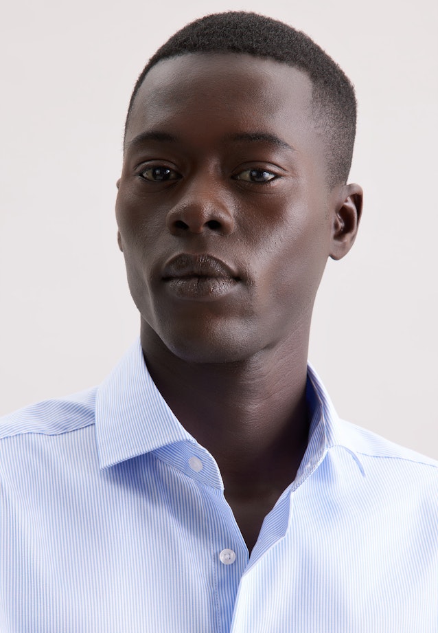 Regular Business shirt Stripes in Mittelblau |  Seidensticker Onlineshop