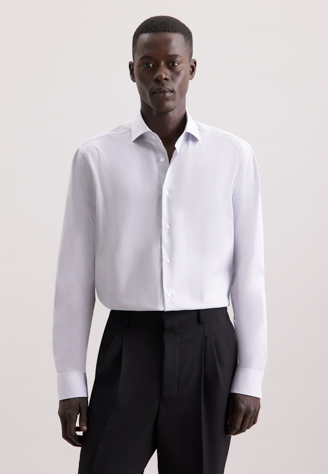 Regular Chemise d'affaires carreaux dans Bleu Foncé | Boutique en ligne Seidensticker