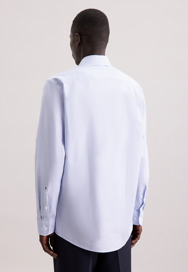 Regular Business Hemd Druck in Mittelblau | Seidensticker Onlineshop