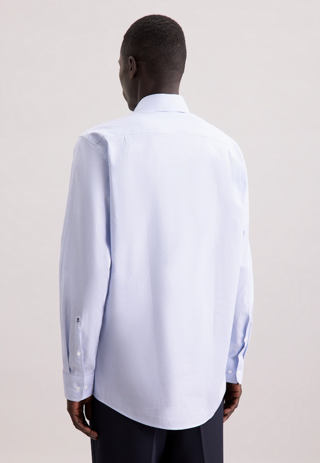 Regular Business shirt Print in Mittelblau |  Seidensticker Onlineshop