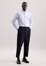 Regular Business shirt Print in Mittelblau |  Seidensticker Onlineshop