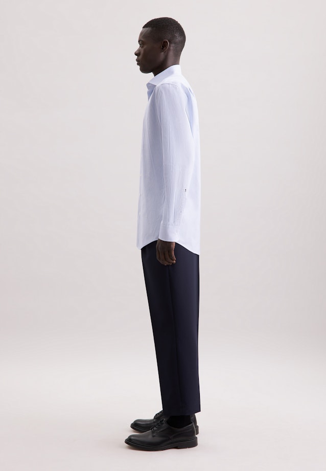 Regular Business Hemd Druck in Mittelblau |  Seidensticker Onlineshop