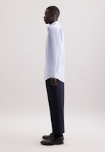 Regular Business shirt Print in Mittelblau |  Seidensticker Onlineshop