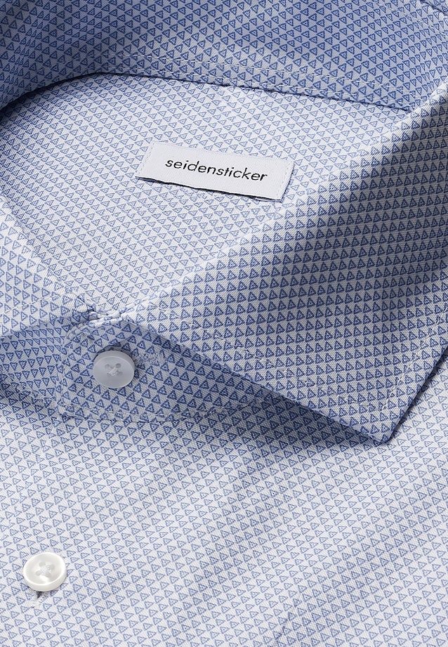 Regular Business Hemd Druck in Mittelblau |  Seidensticker Onlineshop