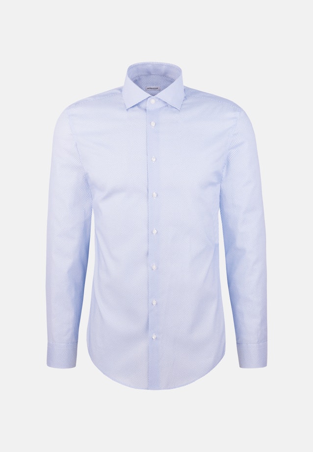 Regular Business shirt Print in Mittelblau |  Seidensticker Onlineshop