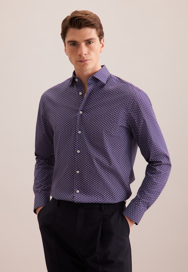 Regular Business shirt Print in Lila |  Seidensticker Onlineshop
