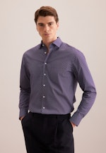 Regular Business shirt Print in Lila |  Seidensticker Onlineshop