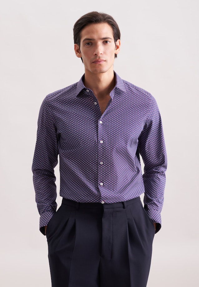 Regular Business shirt Print in Lila |  Seidensticker Onlineshop