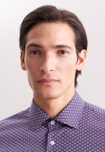 Regular Business shirt Print in Lila |  Seidensticker Onlineshop