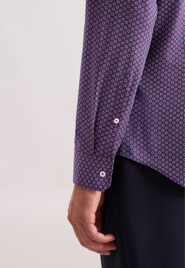Regular Business shirt Print in Lila |  Seidensticker Onlineshop