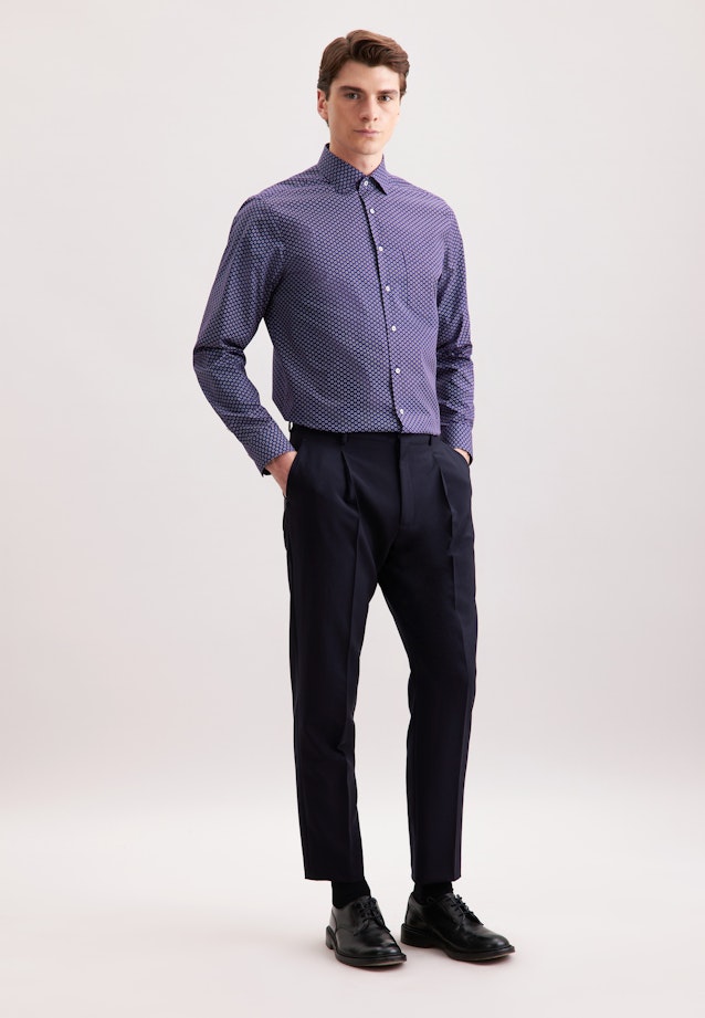 Regular Business shirt Print in Lila |  Seidensticker Onlineshop