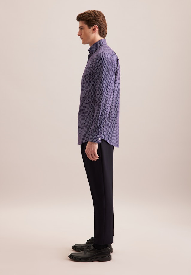 Regular Business shirt Print in Lila |  Seidensticker Onlineshop