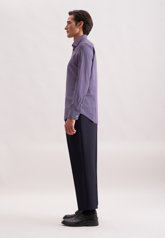 Regular Business shirt Print in Lila |  Seidensticker Onlineshop