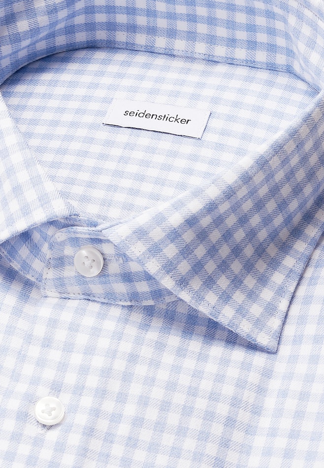 Regular Flannel shirt Check in Mittelblau | Seidensticker online shop
