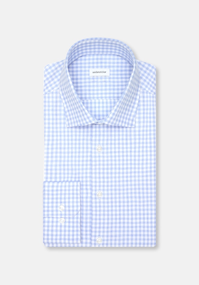 Regular Flanellhemd Karo in Mittelblau | Seidensticker Onlineshop