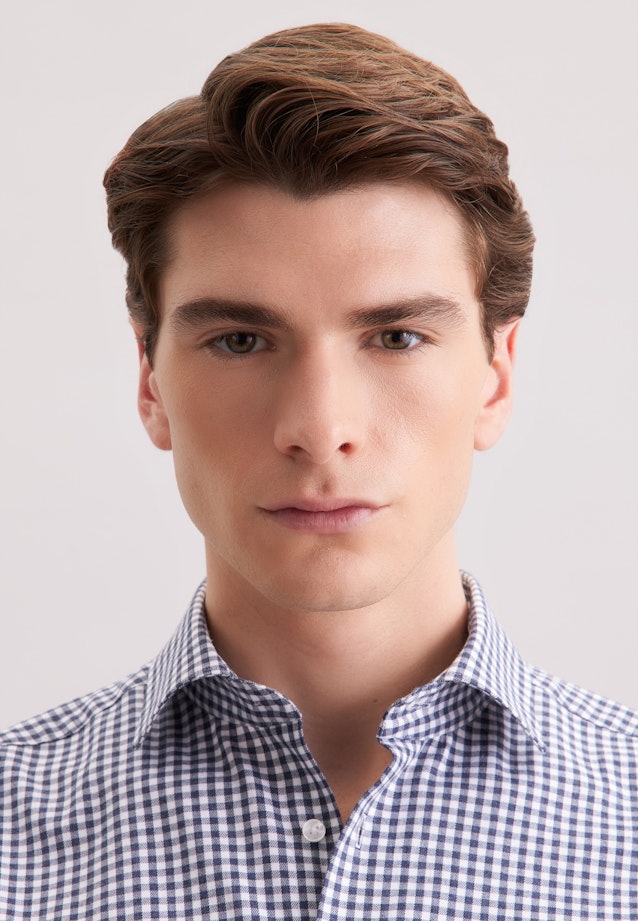 Regular Flanellhemd Karo in Dunkelblau |  Seidensticker Onlineshop