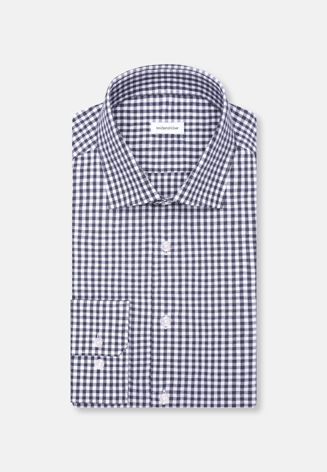 Regular Flanellhemd Karo in Dunkelblau |  Seidensticker Onlineshop