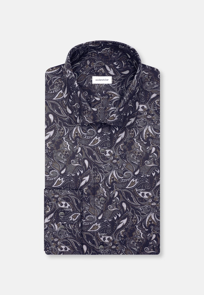 Regular Flanellhemd Geblümt in Grau | Seidensticker Onlineshop