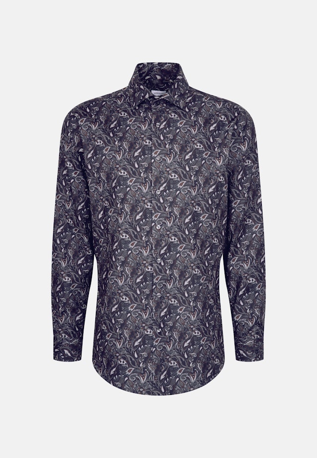 Regular Chemise en flanelle Floral in Gris |  Seidensticker Onlineshop