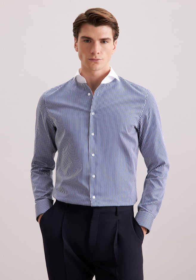 Slim Business Hemd Gestreift in Dunkelblau | Seidensticker Onlineshop