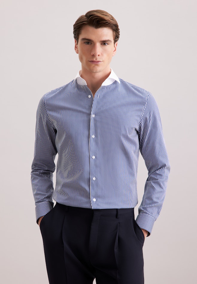Slim Chemise d'affaires Rayures dans Bleu Foncé | Boutique en ligne Seidensticker