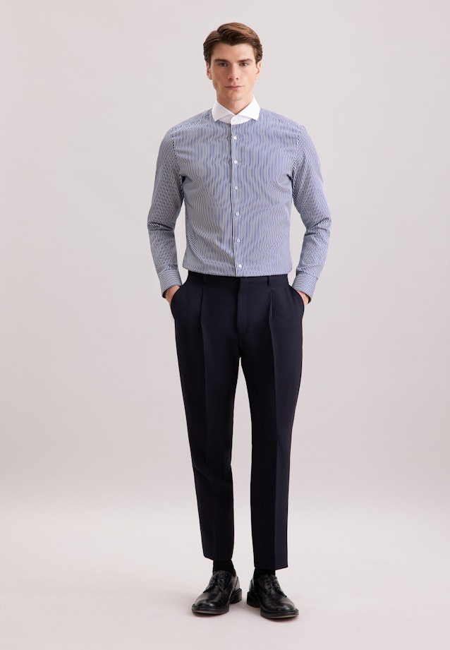 Slim Business Hemd Gestreift in Dunkelblau |  Seidensticker Onlineshop