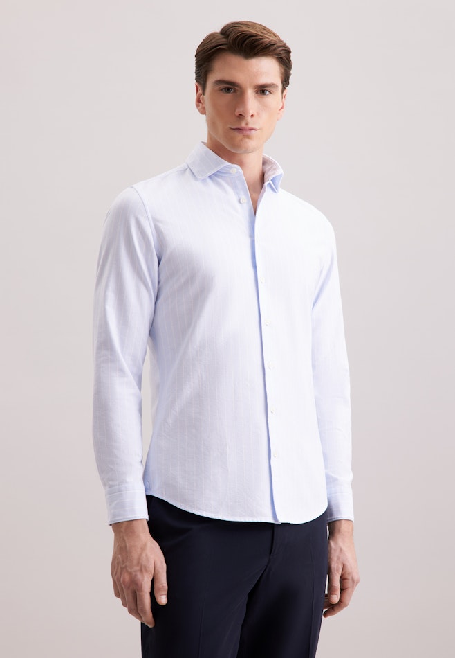 Slim Casual Hemd Gestreift in Hellblau | Seidensticker Onlineshop