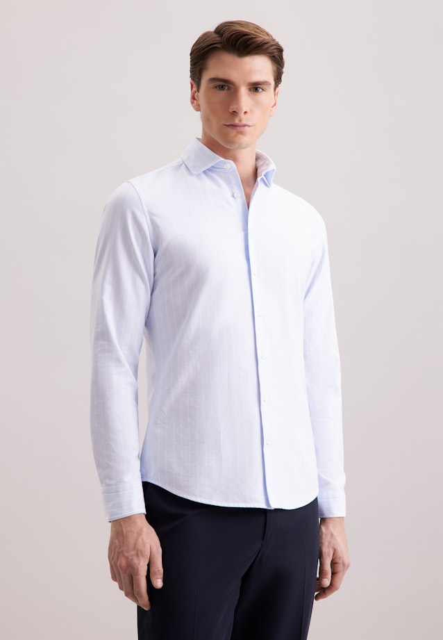 Slim Chemise décontractée Rayures in Bleu Clair |  Seidensticker Onlineshop