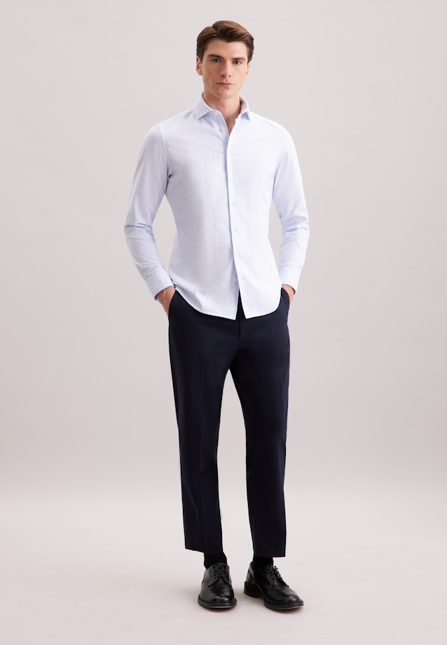 Slim Chemise décontractée Rayures in Bleu Clair |  Seidensticker Onlineshop