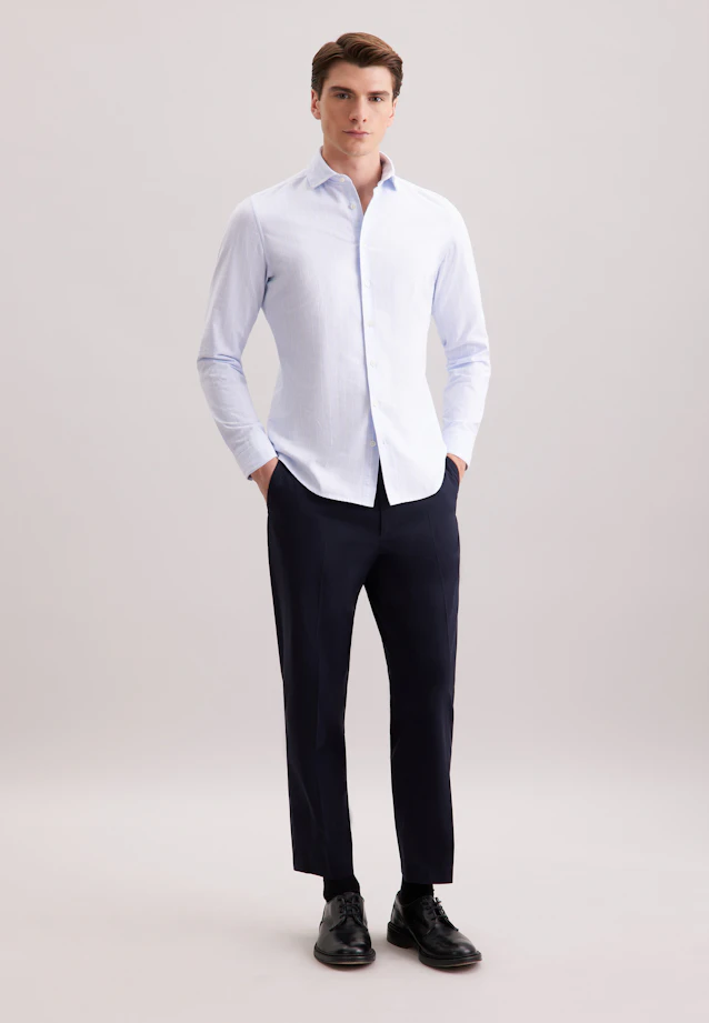 Slim Chemise décontractée Rayures in Bleu Clair |  Seidensticker Onlineshop