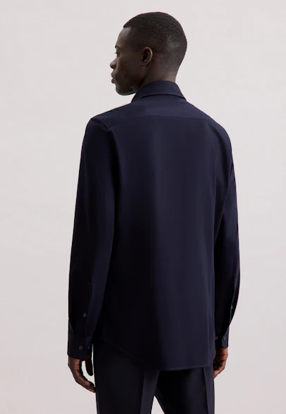 Slim Jerseyhemd Uni in Dunkelblau |  Seidensticker Onlineshop