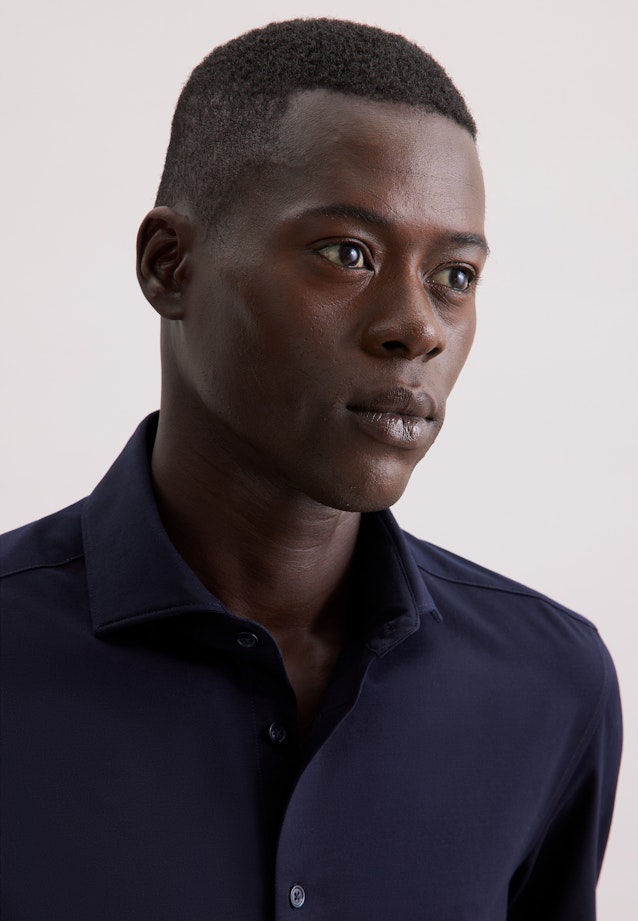 Slim Jerseyhemd Uni in Dunkelblau |  Seidensticker Onlineshop