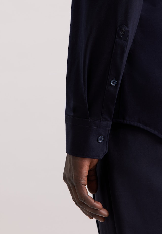 Slim Chemise en jersey Uni in Bleu Foncé |  Seidensticker Onlineshop