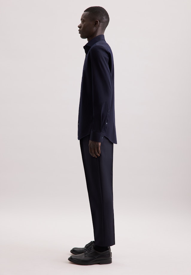 Slim Jerseyhemd Uni in Dunkelblau |  Seidensticker Onlineshop