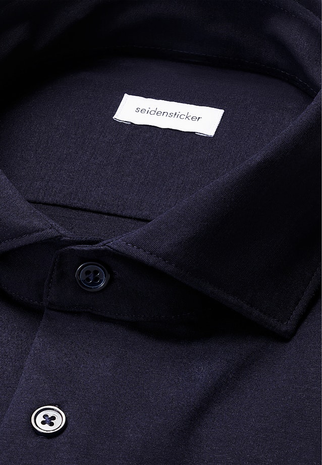 Slim Jerseyhemd Uni in Dunkelblau |  Seidensticker Onlineshop