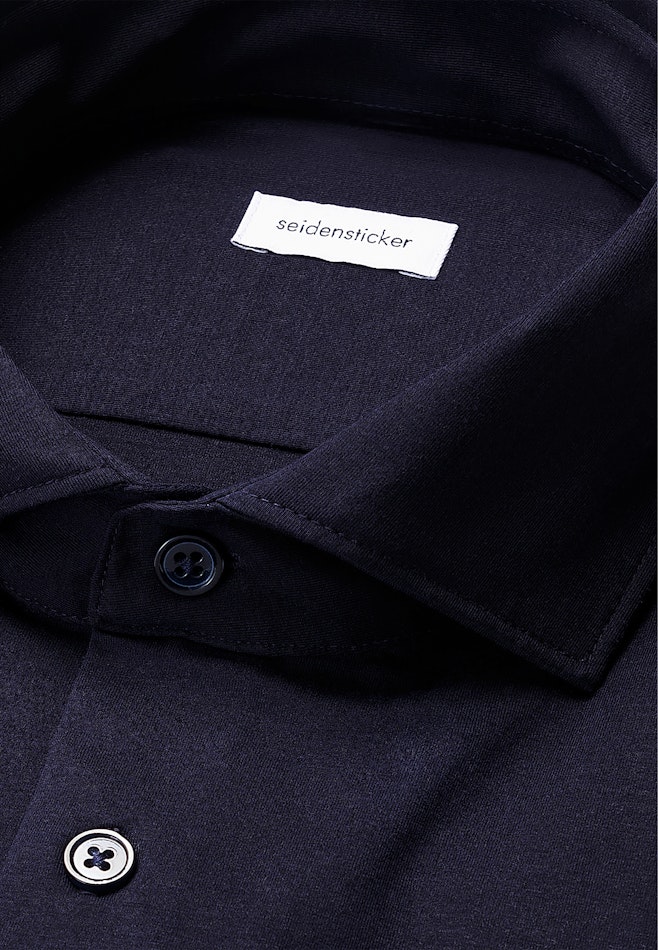 Slim Jerseyhemd Uni in Dunkelblau | Seidensticker Onlineshop