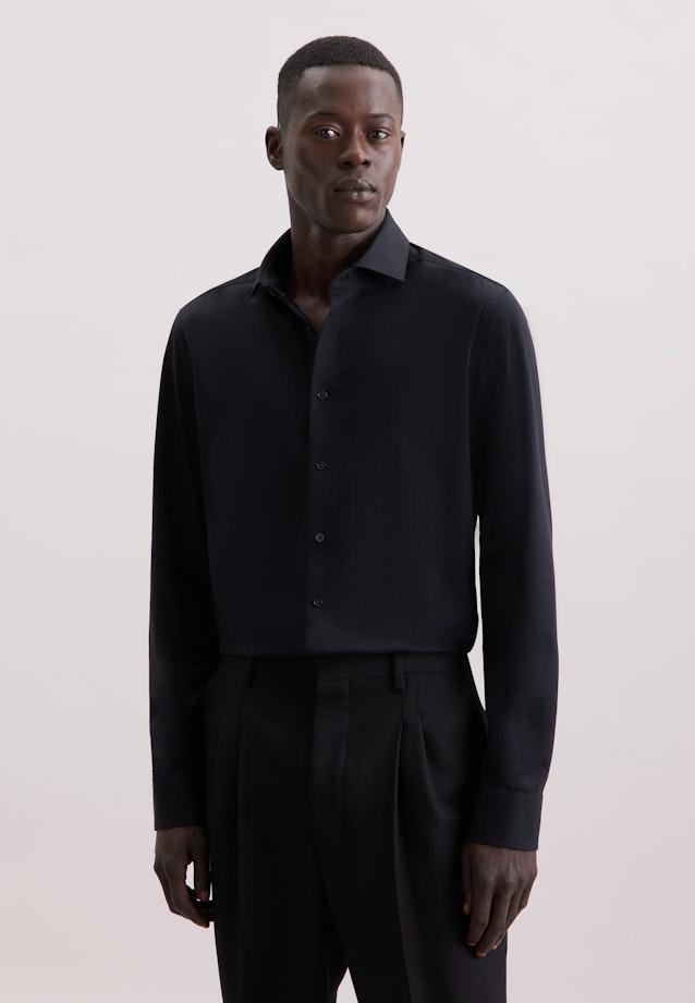 Slim Jersey shirt Uni in Schwarz |  Seidensticker Onlineshop