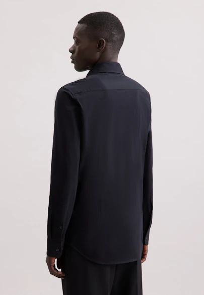 Slim Jerseyhemd Uni in Schwarz |  Seidensticker Onlineshop