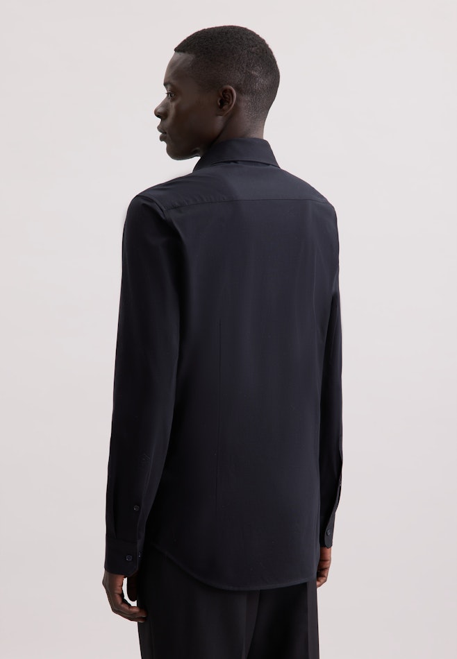 Slim Chemise en jersey Uni dans Noir | Boutique en ligne Seidensticker