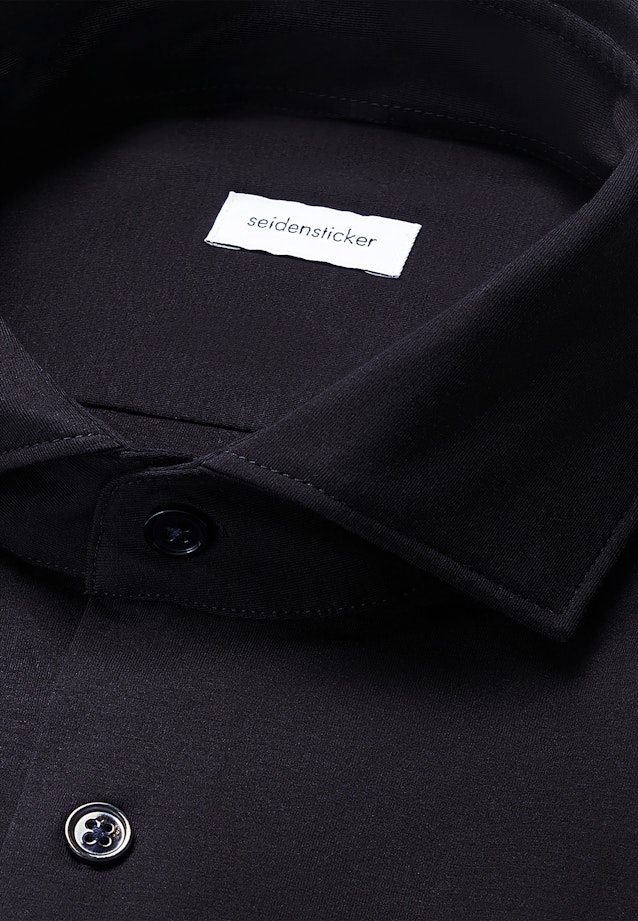 Slim Jerseyhemd Uni in Schwarz |  Seidensticker Onlineshop