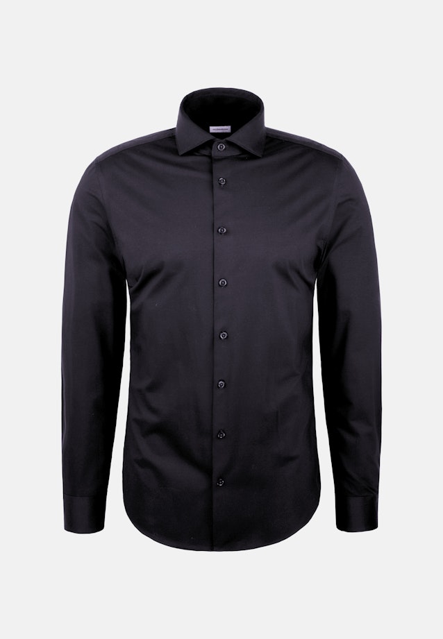 Slim Jerseyhemd Uni in Schwarz |  Seidensticker Onlineshop