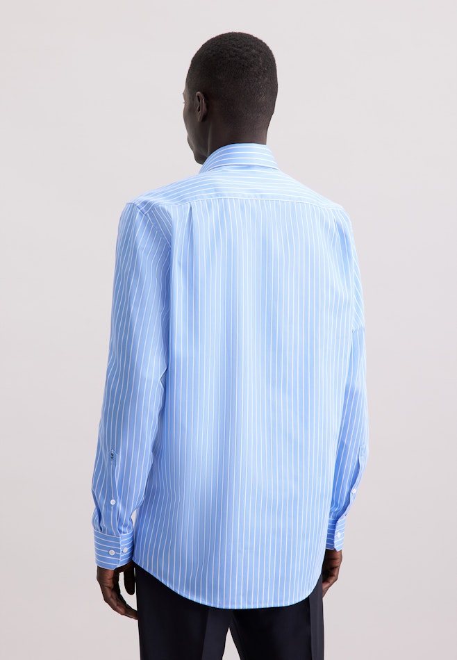Regular Business shirt Stripes in Mittelblau | Seidensticker online shop