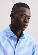 Regular Business shirt Stripes in Mittelblau |  Seidensticker Onlineshop