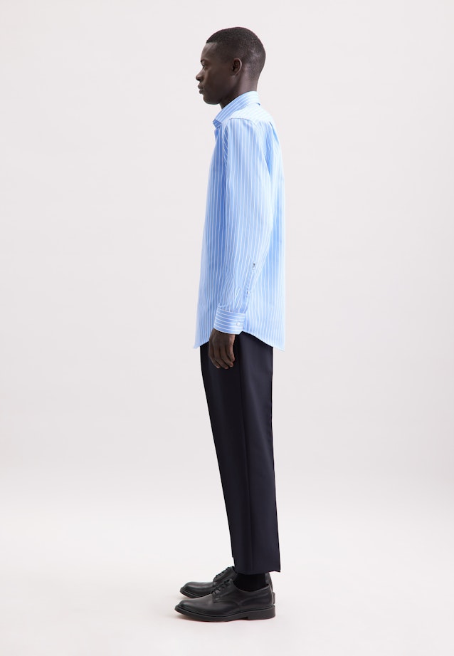 Regular Business shirt Stripes in Mittelblau |  Seidensticker Onlineshop