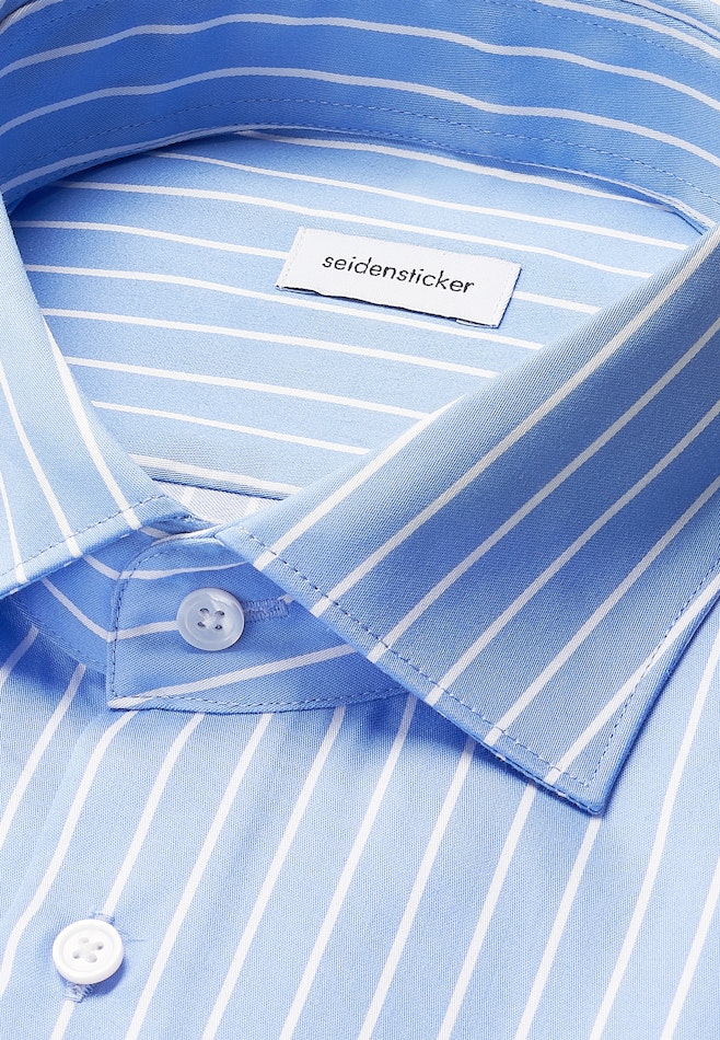Regular Business Hemd Gestreift in Mittelblau | Seidensticker Onlineshop