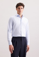 Regular Business shirt Check in Mittelblau |  Seidensticker Onlineshop