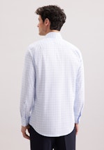 Regular Business shirt Check in Mittelblau |  Seidensticker Onlineshop