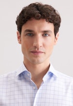 Regular Business shirt Check in Mittelblau |  Seidensticker Onlineshop