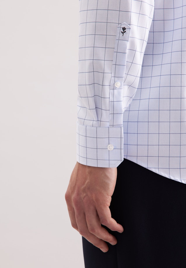 Regular Business shirt Check in Mittelblau |  Seidensticker Onlineshop